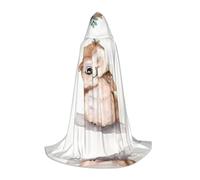 POEZJZW Cute Owl With Flowers Pattern Men Women Cloak With Hood Adult Cape With Hood Renaissance Halloween Witch Costume Wizard Cloak L