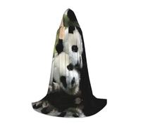 POEZJZW Cute Pandas Pattern Men Women Cloak With Hood Adult Cape With Hood Renaissance Halloween Witch Costume Wizard Cloak S