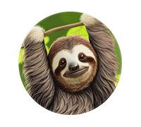 POEZJZW Cute Sloth Pattern Round Mouse Mat, Cute Mouse Pad, Non-Slip Rubber Base With Stitched Edge, Small Size 7.9 X 7.9 Inch