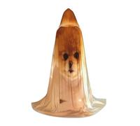 POEZJZW Cutest Dog Puppy Pattern Teenager Hooded Cloak Cloak Women Men Halloween Costume Masquerade Cosplay Costume Christmas Party Robe L