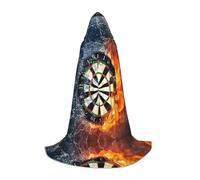 POEZJZW Dart Board Pattern Men Women Cloak With Hood Adult Cape With Hood Renaissance Halloween Witch Costume Wizard Cloak L