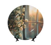 POEZJZW Decorative Plates All Lights On Fire Pattern Decoration for Home Office Craft Ornaments Study and Entryway Plates 6in