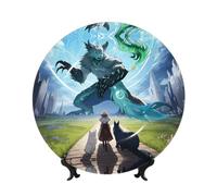 POEZJZW Decorative Plates Healing Beasts Pattern Decoration for Home Office Craft Ornaments Study and Entryway Plates 10in