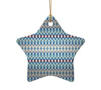 Poezjzw Diamonds Patterns Pattern Christmas Star Shape Ceramic Ornaments Christmas Tree Hanging Home Decoration Gatherings Souvenirs