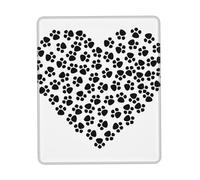 POEZJZW Dog Paw Print Love Heart Textured Mouse Pad, Rubberized Locking Edge Anti-Slip Mouse Pad For Office Gaming Computer Laptop 7 X 8.6 In