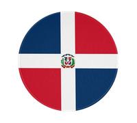 POEZJZW Dominican Republic Pattern Round Mouse Mat, Cute Mouse Pad, Non-Slip Rubber Base With Stitched Edge, Small Size 7.9 X 7.9 Inch