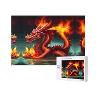 Poezjzw Dragon King In Fire Adult Classic Jigsaw 300 Pieces Wooden Puzzle Modern Home Decor Intellectual Game 40 X 28 Cm