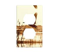 Poezjzw Duck Fly Upon River Pattern Light Switch Cover Outlet Cover Duplex Outlet Decorative Wall Plate Decorative Wall Plate Size 4.5x2.76 Inch