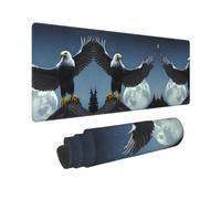 Poezjzw Eagle Under The Stars Long Gaming Mouse Pad Large Desk Pad Keyboard Mat with Stitched Edges for Gaming and Office 31.5 X 11.8 in
