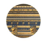 POEZJZW Egyptian Pharaonic Frescoes Pattern Round Mouse Pad Desktop Protection Mat with Non-Slip Rubber Base 7.9Ã-7.9 in for Home and Office