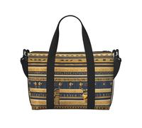 Poezjzw Egyptian Pharaonic Frescoes Travel Duffle Bag Weekender Carry On Tote Bags For Women Hospital Bags For Labor And Delivery Overnight Luggage Bag, Black, One Size