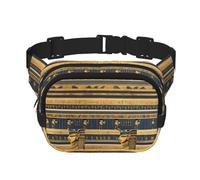 Poezjzw Egyptian Pharaonic Frescoes Travel Waist Bag Suitable For Running, Cycling And Outdoor Adventures, Store Mobile Phones And Credit Cards, Black, One Size, Black, One Size