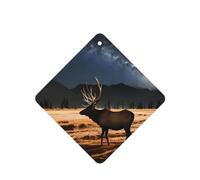 Poezjzw Elk In The Meadow Pattern Car Air Fresheners 6 Pcs Square Hanging Aromatherapy Tablets Scented Fresheners For Bedroom Bathroom