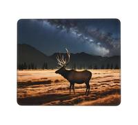 Poezjzw Elk in The Meadow Pattern Mouse Pad Non-Slip Rubber Stitched Edges Waterproof Gaming Mouse Mat for Desk Gaming Work Wireless Mice 7.9 X 9.5 in