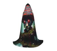 POEZJZW Elves On The Tree Pattern Hooded Cloak Robe Costume Cloak For Adult Men Women Christmas Hoodies Cape Cosplay Costumes S