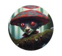 POEZJZW Elves On The Tree Pattern Round Mouse Mat, Cute Mouse Pad, Non-Slip Rubber Base With Stitched Edge, Small Size 7.9 X 7.9 Inch