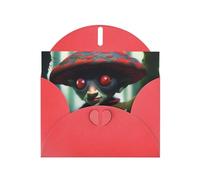 POEZJZW Elves On The Tree Pearl Paper Christmas Cards, With Red Envelopes, Thank You Cards, Wedding, Valentine'S Day Cards 10-Count