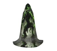 POEZJZW Elves On The Tree Spirit Pattern Hooded Cloak Robe Costume Cloak For Adult Men Women Christmas Hoodies Cape Cosplay Costumes S