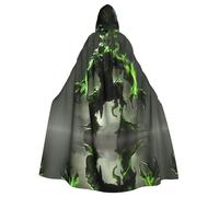 POEZJZW Elves On The Tree Spirit Pattern Hooded Cloak Robe Costume For Adult Men Women Christmas Hoodies Cape Cosplay Costumes
