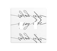 Poezjzw Enjoy Life Handwritten Black Text Pattern Wall Plate Outlet Cover Decorative Wall Plate Size 4.5X 4.5in Double Toggle Outlet Light Switch Cover