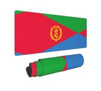 Poezjzw Eritrean Flag Long Gaming Mouse Pad Large Desk Pad Keyboard Mat with Stitched Edges for Gaming and Office 31.5 X 11.8 in