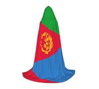 POEZJZW Eritrean Flag Pattern Hooded Robe Cloak Long Cape Halloween Cosplay Costume Hoodies Cape Unisex Small