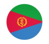 POEZJZW Eritrean Flag Pattern Round Mouse Mat, Cute Mouse Pad, Non-Slip Rubber Base With Stitched Edge, Small Size 7.9 X 7.9 Inch
