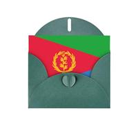 POEZJZW Eritrean Flag Pearl Paper Christmas Cards, With Dark Green Envelopes, Thank You Cards, Wedding, Valentine'S Day Cards 10-Count
