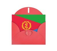 POEZJZW Eritrean Flag Pearl Paper Christmas Cards, With Red Envelopes, Thank You Cards, Wedding, Valentine'S Day Cards 10-Count