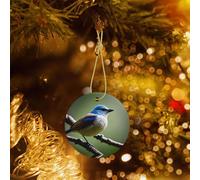 Poezjzw Ethereal Nightingale Bird Pattern Christmas Tree Ceramic Ornament Hanging Decorations for Home Christmas Holiday Party Gift