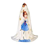 POEZJZW Fairy Star Pattern Men Women Cloak With Hood Adult Cape With Hood Renaissance Halloween Witch Costume Wizard Cloak M