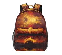 POEZJZW Fantasy Phoenix Pattern Casual Shoulders Backpack School Bags Ladies Day And Sports Travel Bag Laptop Bag