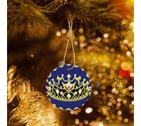 Poezjzw Fantasy Tiara Pattern Ceramic Christmas Ornament Round Hanging Pendant Gifts For Xmas Holidays, Ornaments For Home Decor