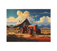 POEZJZW Farm Red Tractor Pattern Flannel Blanket 80"X60" Blanket for Super Soft Plush for Sofa Bed Couch Camping, and Travel