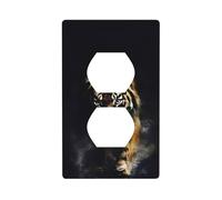 Poezjzw Fierce Tiger Pattern Light Switch Cover Outlet Cover Duplex Outlet Decorative Wall Plate Decorative Wall Plate Size 4.5x2.76 Inch