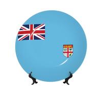 POEZJZW Fiji Flag Pattern Decorative Plate, 6in,Microwave/Oven/Dishwasher Safe, Scratch Resistant, for Living Room Decor, Entryway Art, Gift for Home