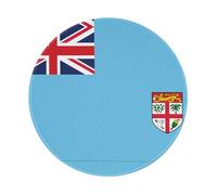 POEZJZW Fiji Flag Pattern Round Mouse Pad Desktop Protection Mat with Non-Slip Rubber Base 7.9Ã-7.9 in for Home and Office