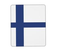POEZJZW Finnish Flag Pattern Mouse Pad, Portable Office Non-Slip Rubber Base Wireless Mouse Pad For Office Laptop Computer Pc 7.9 X 9.5 In