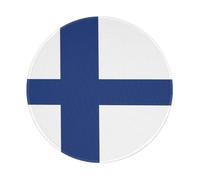 POEZJZW Finnish Flag Pattern Round Mouse Pad Desktop Protection Mat with Non-Slip Rubber Base 7.9Ã-7.9 in for Home and Office