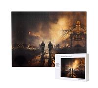 Poezjzw Firefighters Fighting Fires Adult Classic Jigsaw 500 Pieces Wooden Puzzle Modern Home Decor Intellectual Game 52 X 38 Cm