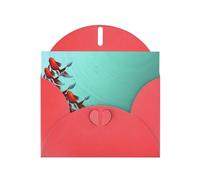 POEZJZW Fish Aquarium Patterned Pearl Paper Blank Greeting Card Suitable For Birthday Wedding Party Invitation With Red Envelope