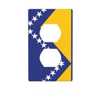 Poezjzw Flag of Bosnia and Herzegovina Pattern Outlet Covers Wall Plate Light Switch Plate Decorative for Kitchen Bathroom Bedroom Farmhouse Decor