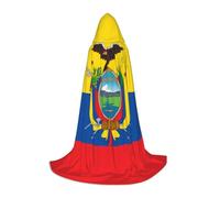 POEZJZW Flag Of Ecuador Pattern Hooded Cloak Robe Costume Cloak For Adult Men Women Christmas Hoodies Cape Cosplay Costumes S