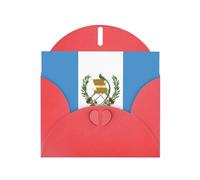 POEZJZW Flag Of Guatemala Pearl Paper Christmas Cards, With Red Envelopes, Thank You Cards, Wedding, Valentine'S Day Cards 10-Count
