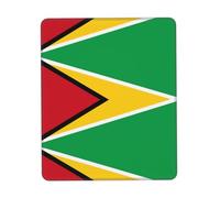 Poezjzw Flag of Guyana Pattern Mouse Pad Non-Slip Rubber Stitched Edges Waterproof Gaming Mouse Mat for Desk Gaming Work Wireless Mice 7 X 8.6 in