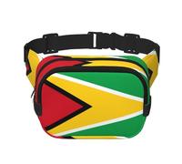 Poezjzw Flag Of Guyana Travel Waist Bag Suitable For Running, Cycling And Outdoor Adventures, Store Mobile Phones And Credit Cards, Black, One Size