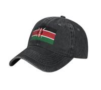 POEZJZW Flag of Kenya Pattern Baseball Cap for Men Women's Adjustable Cowboy Hats Unisex Sun Hats Black