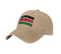 POEZJZW Flag of Kenya Pattern Baseball Cap for Men Women's Adjustable Cowboy Hats Unisex Sun Hats Natural