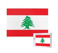Poezjzw Flag of Lebanon Adult Classic Jigsaw 1000 Pieces Wooden Puzzle Modern Home Decor Intellectual Game 75x50cm
