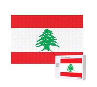 Poezjzw Flag Of Lebanon Adult Classic Jigsaw 300 Pieces Wooden Puzzle Modern Home Decor Intellectual Game 40 X 28 Cm
